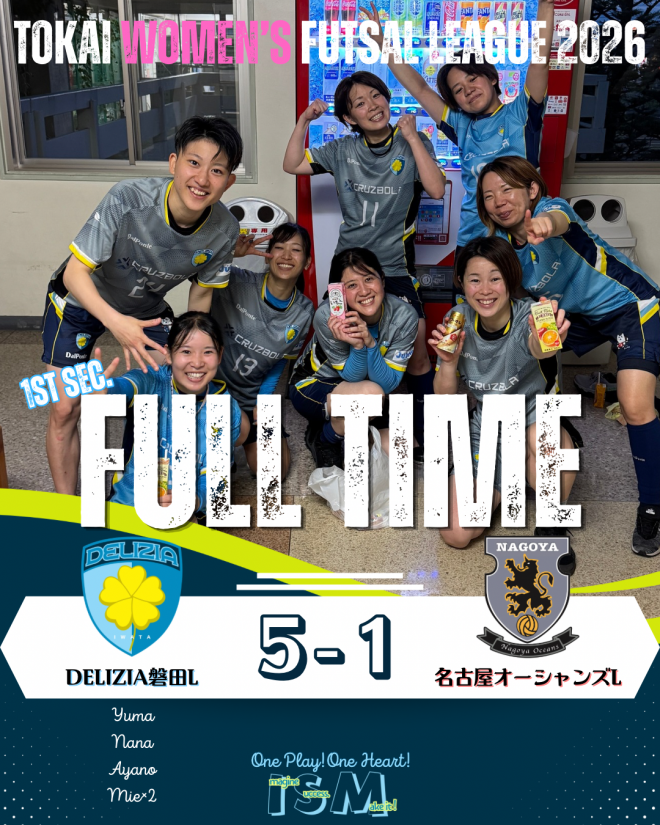 【レディース試合結果】2026東海女子フットサルリーグ第1節